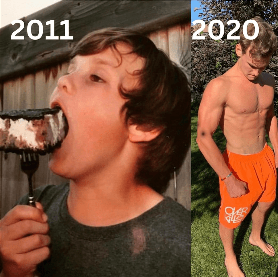 Showing my transformation from chubby kid to reclaiming my power and breaking from addictions that held me back